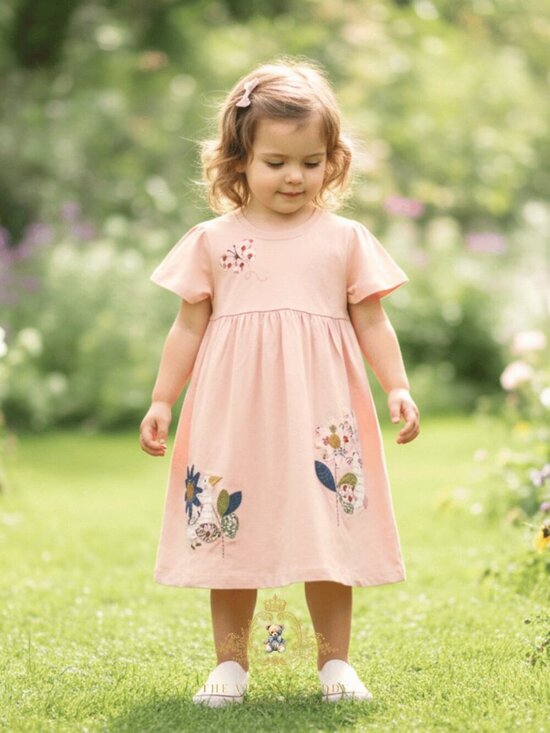 The Vintage Teddy Other - NWT Pretty Girls Embroidered Patchwork Dress Bunny, Duck, Butterfly & Flower 5T